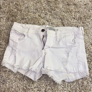White jean shorts